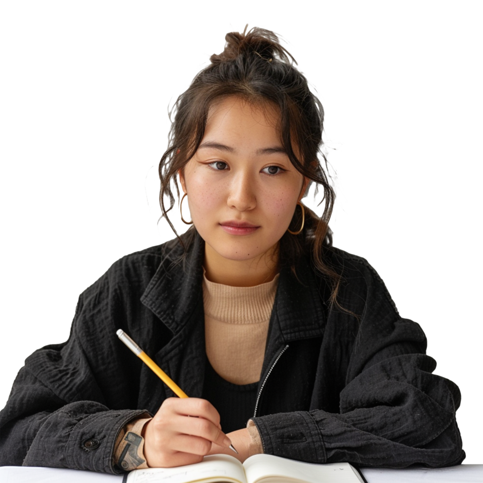 Young Student portrait transparent background png
