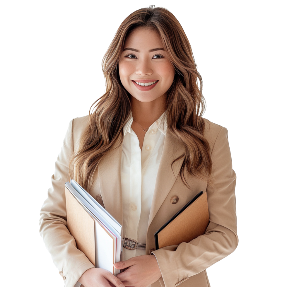 Attractive businesswoman in a suit isolated png