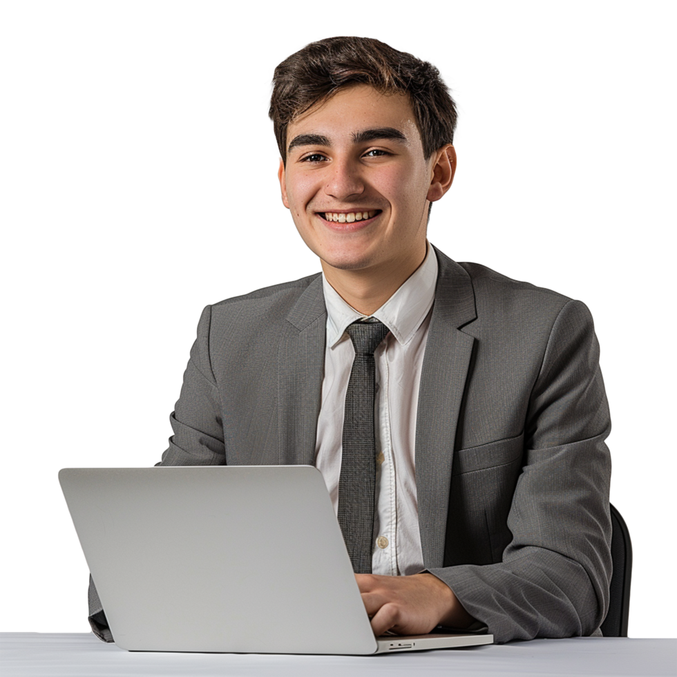 Portrait of confident business man isolated on transparent background png