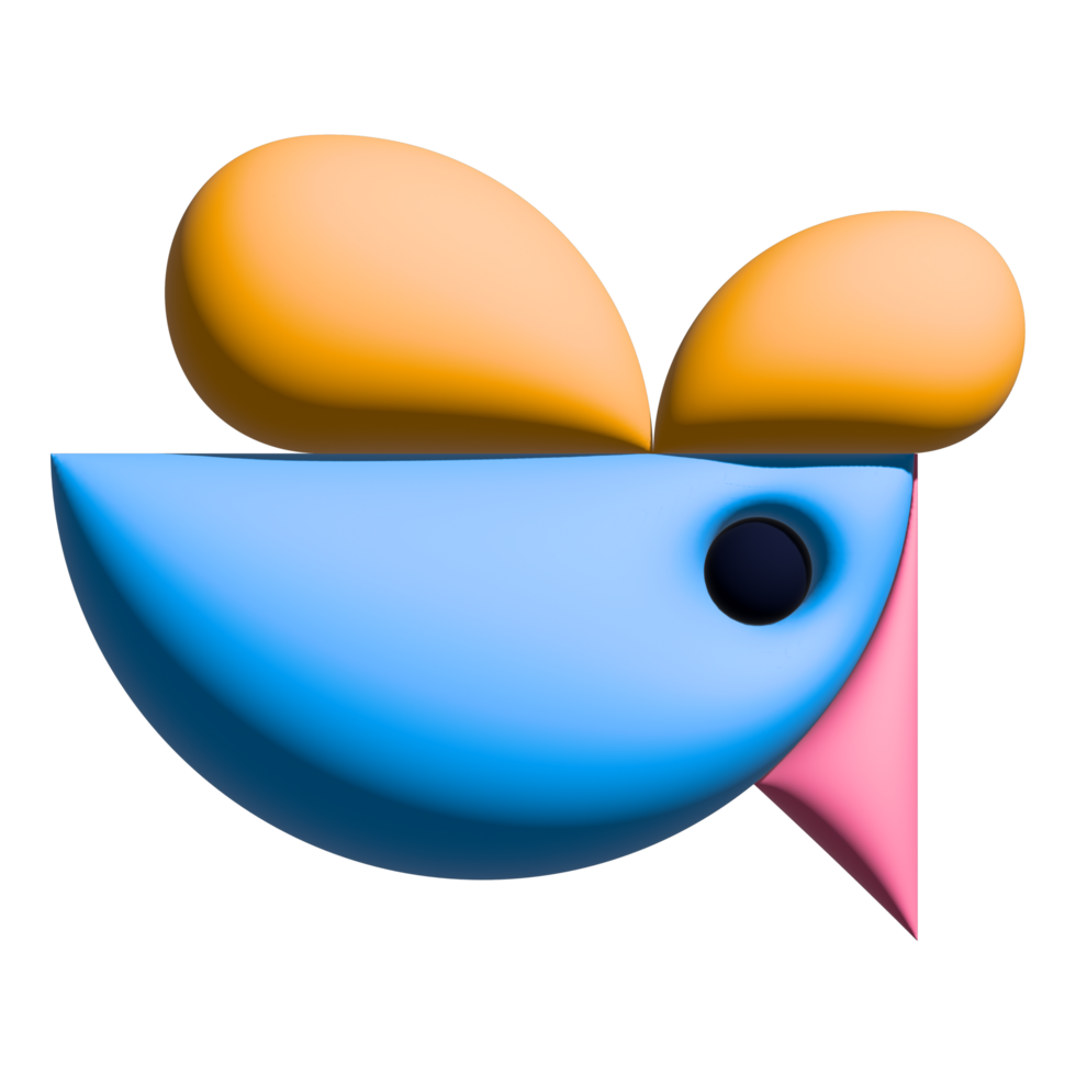 Design a colorful 3D character icon of a animal with gradient. modern and fun kids style. png