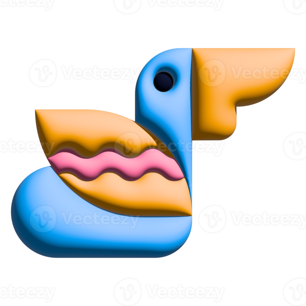 Design a colorful 3D character icon of a animal with gradient. modern and fun kids style. png