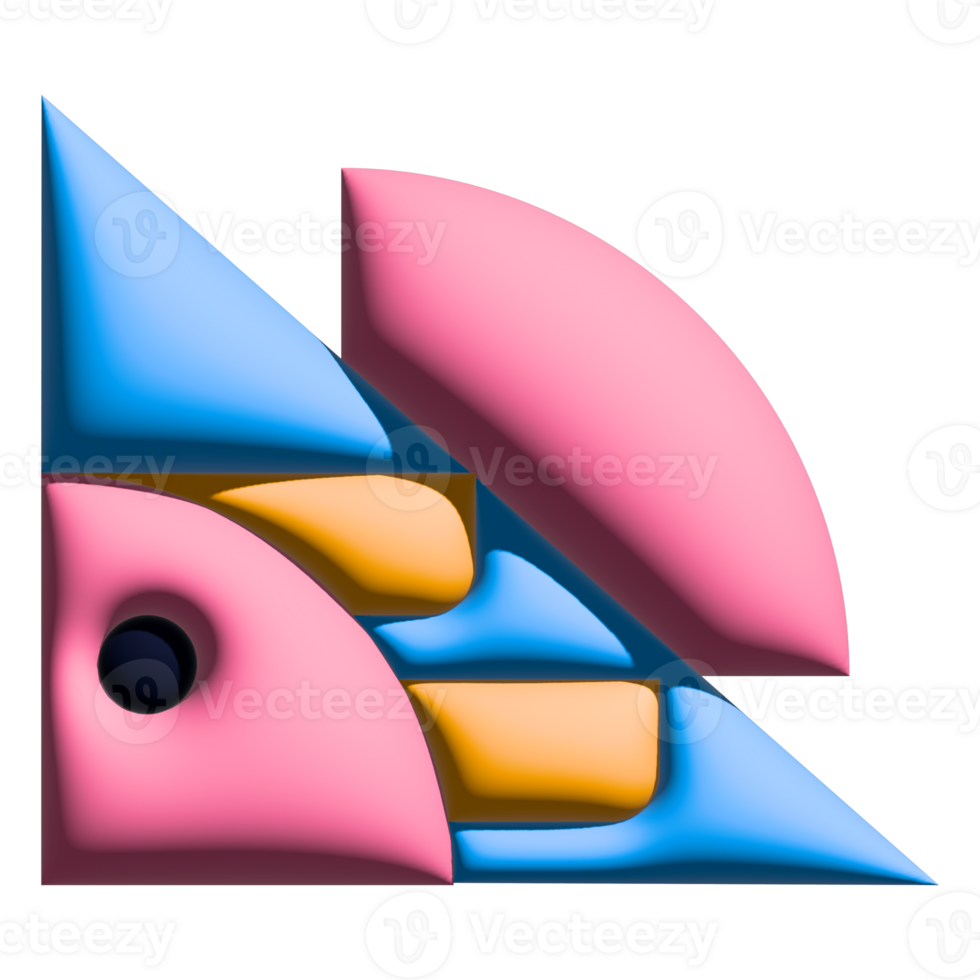 Design a colorful 3D character icon of a animal with gradient. modern and fun kids style. png