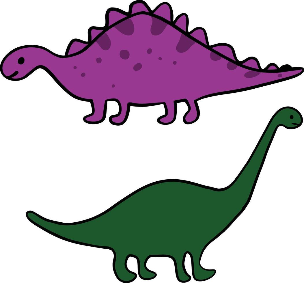 linda dibujos animados dinosaurios ilustración vector