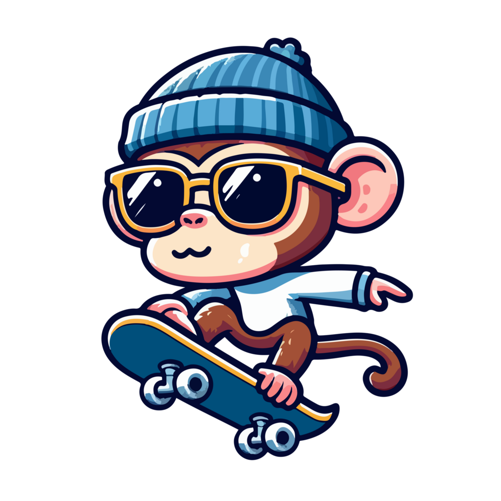 Karikatur Affe Reiten ein Skateboard png