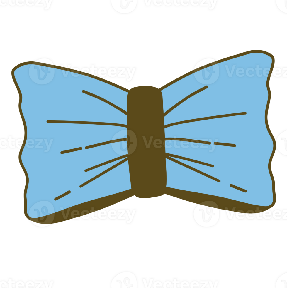 Hand-Drawn Blue Bow Illustration With Clean Lines and Solid Colors png