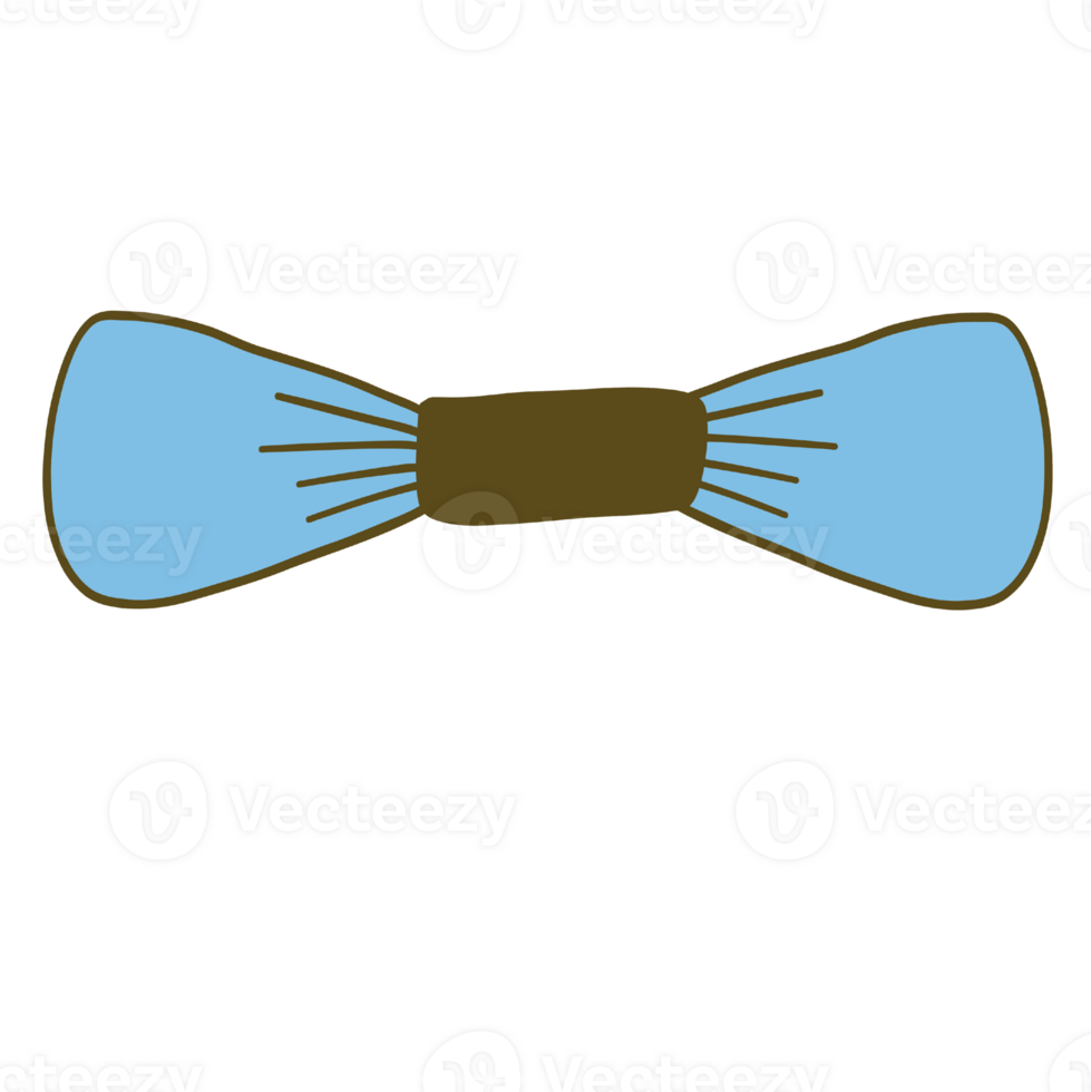 Hand-Drawn Blue Bow Illustration With Clean Lines and Solid Colors png