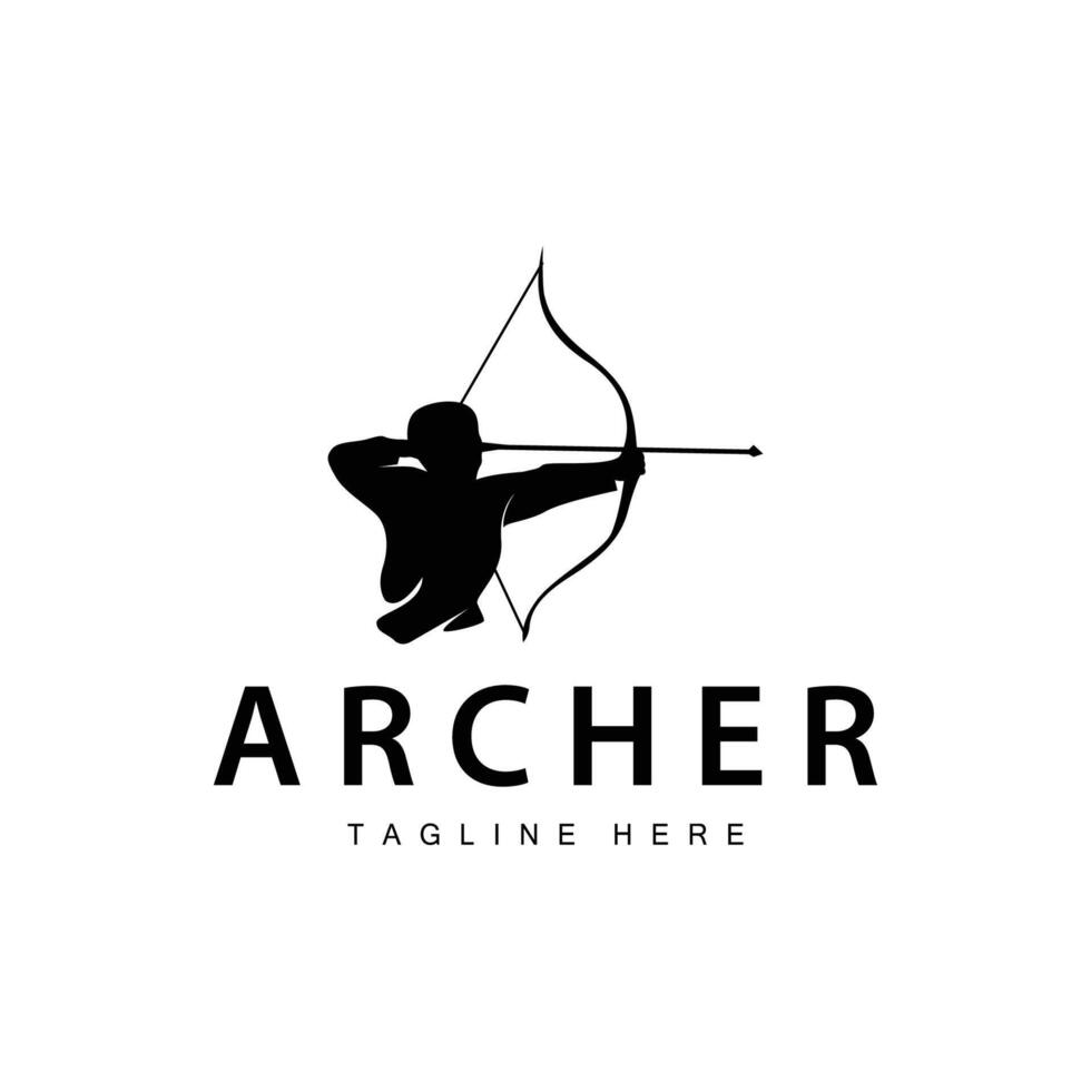 Archer logo vintage design old inspiration archer tool arrow template brand vector