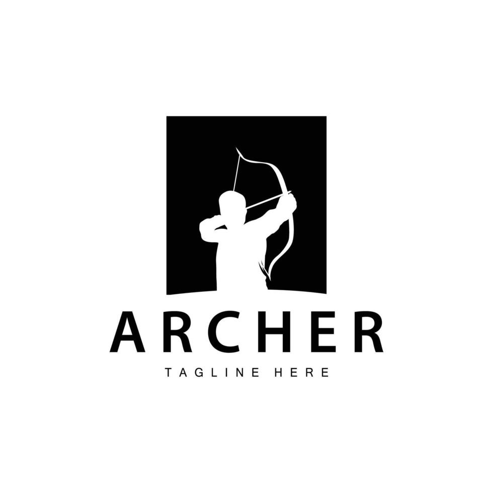 Archer logo vintage design old inspiration archer tool arrow template brand vector