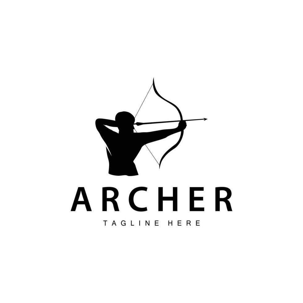 Archer logo vintage design old inspiration archer tool arrow template brand vector