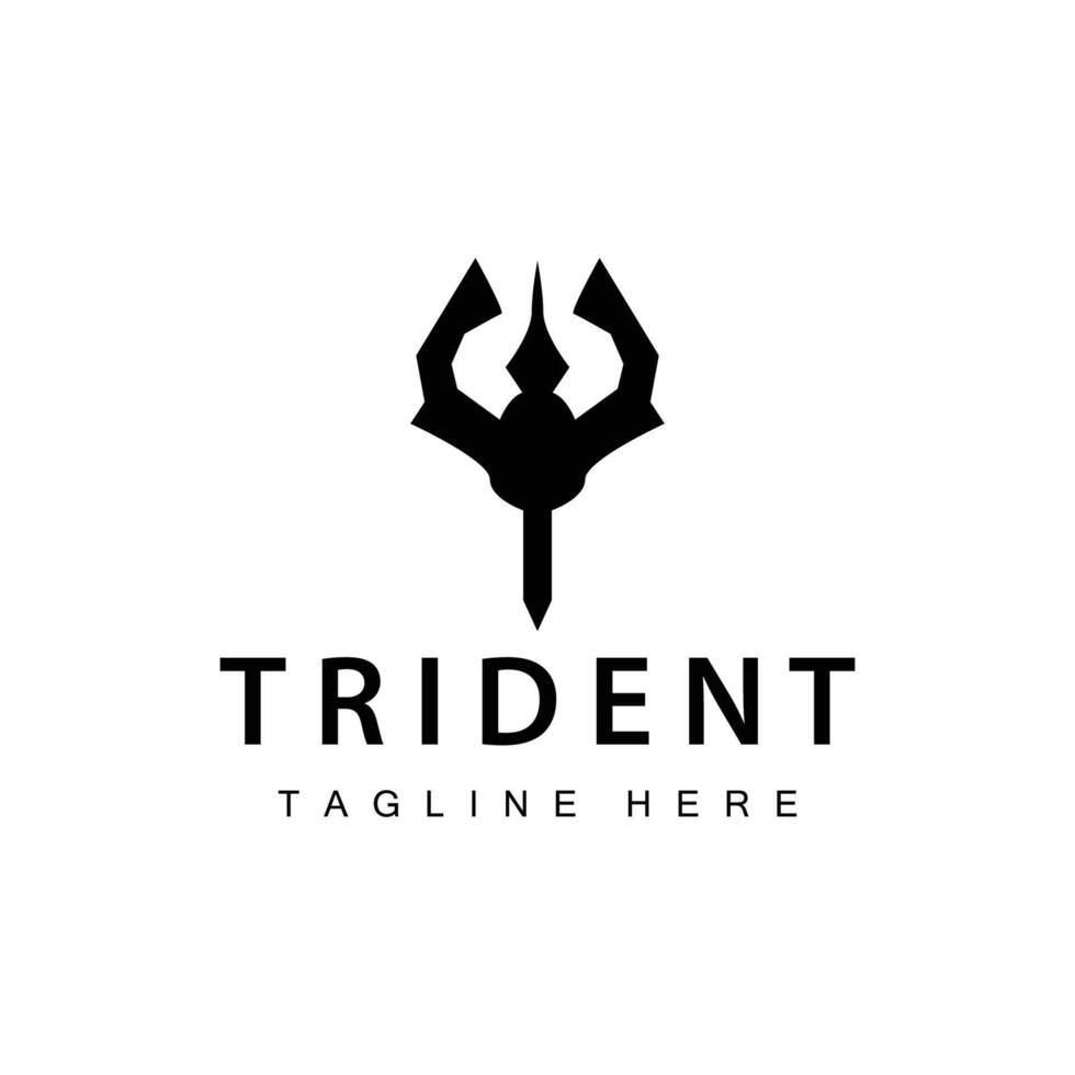 tridente logo diseño lanza arma mar Rey Poseidón Neptuno símbolo modelo vector