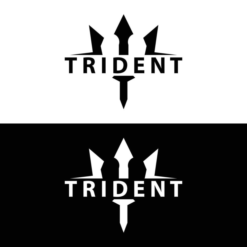 tridente logo diseño lanza arma mar Rey Poseidón Neptuno símbolo modelo vector