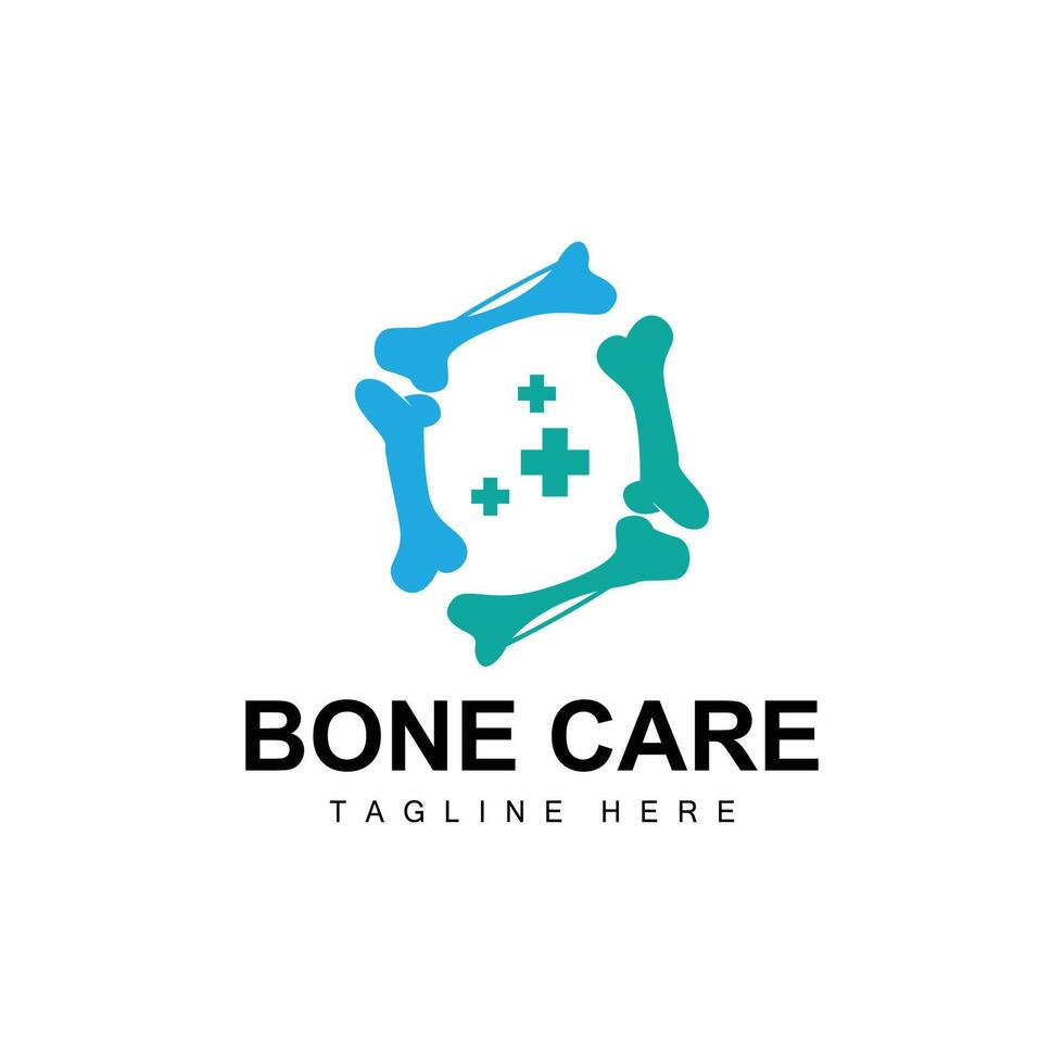Bone Health Logo Simple Illustration Silhouette Template Design vector