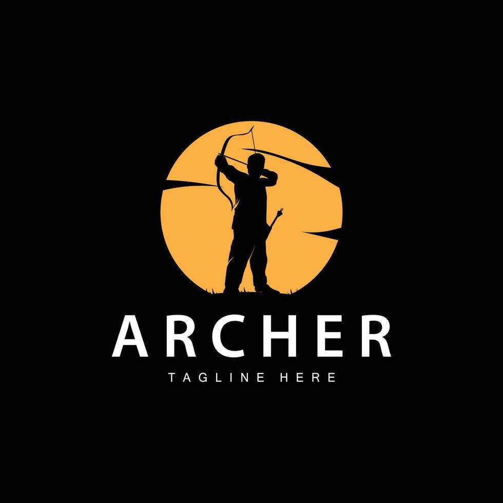 Archer logo vintage design old inspiration archer tool arrow template brand vector