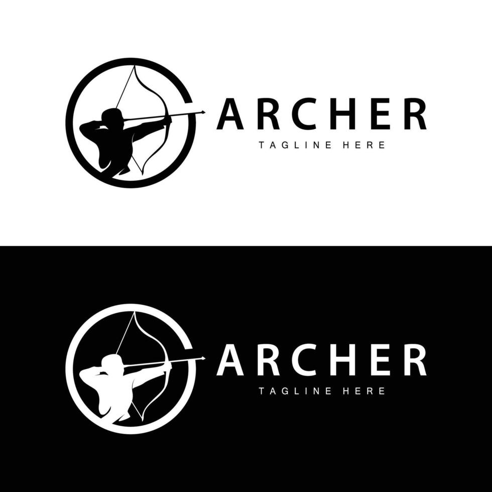 Archer logo vintage design old inspiration archer tool arrow template brand vector