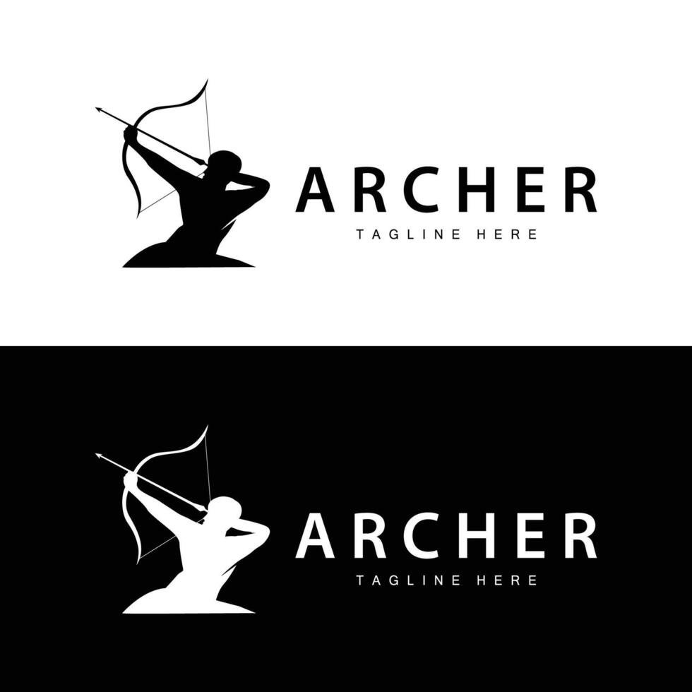 Archer logo vintage design old inspiration archer tool arrow template brand vector