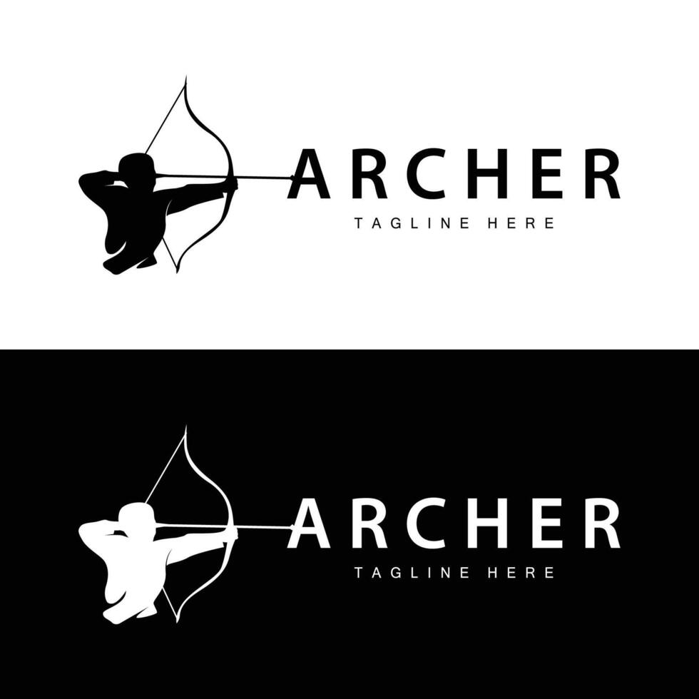 Archer logo vintage design old inspiration archer tool arrow template brand vector