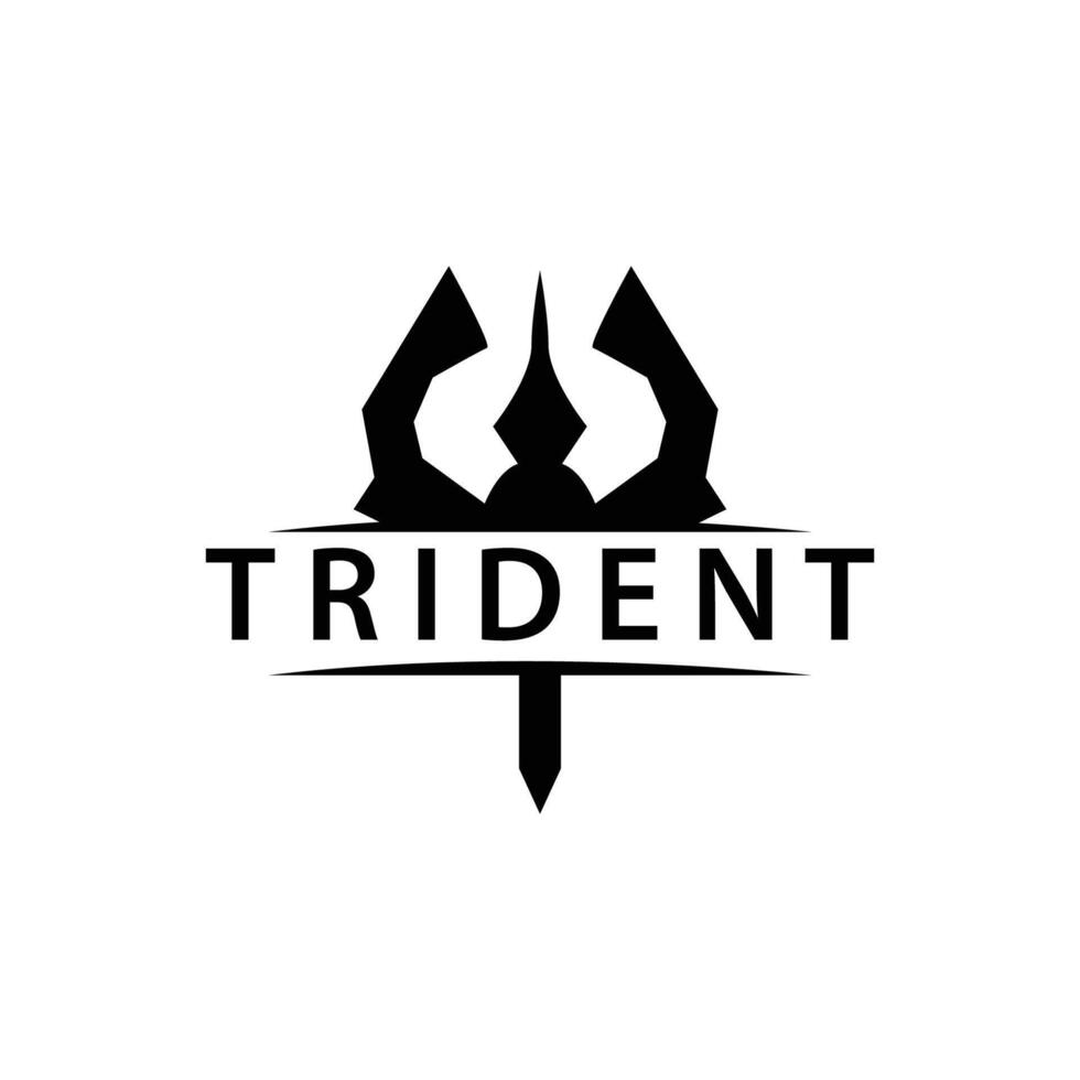 Trident logo design spear weapon sea king poseidon neptune symbol template vector