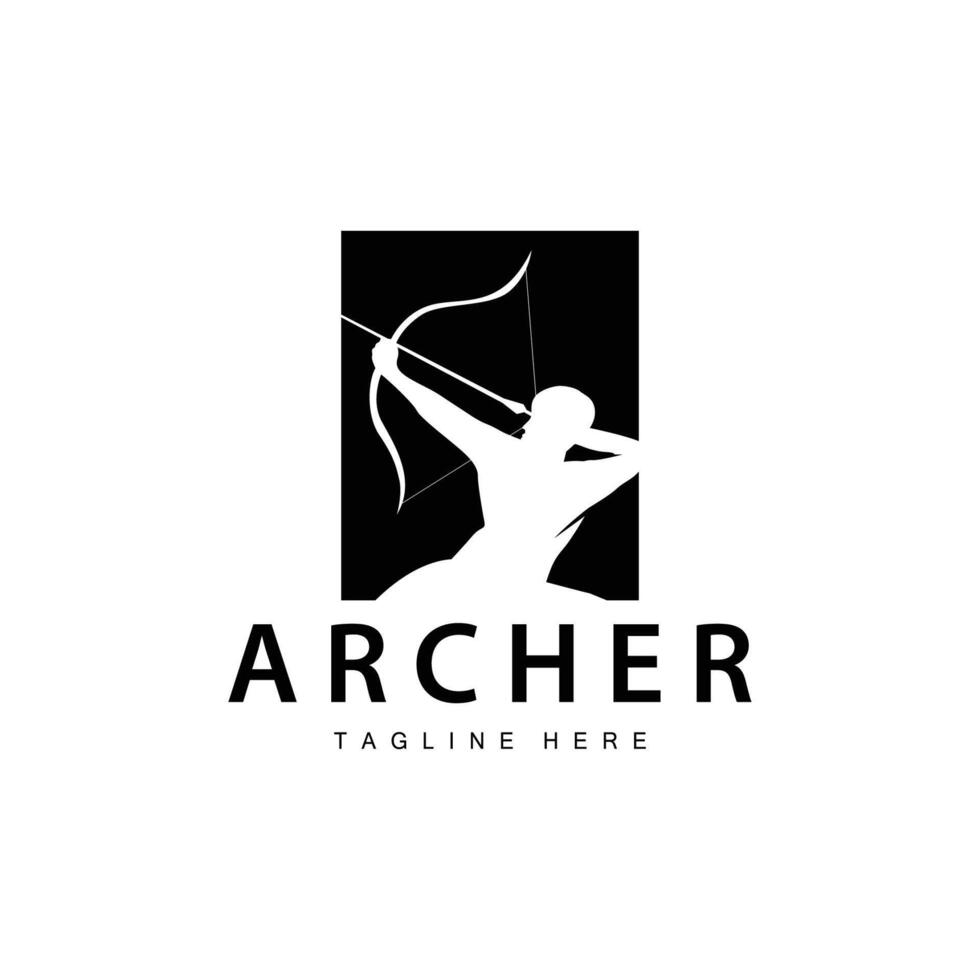 Archer logo vintage design old inspiration archer tool arrow template brand vector