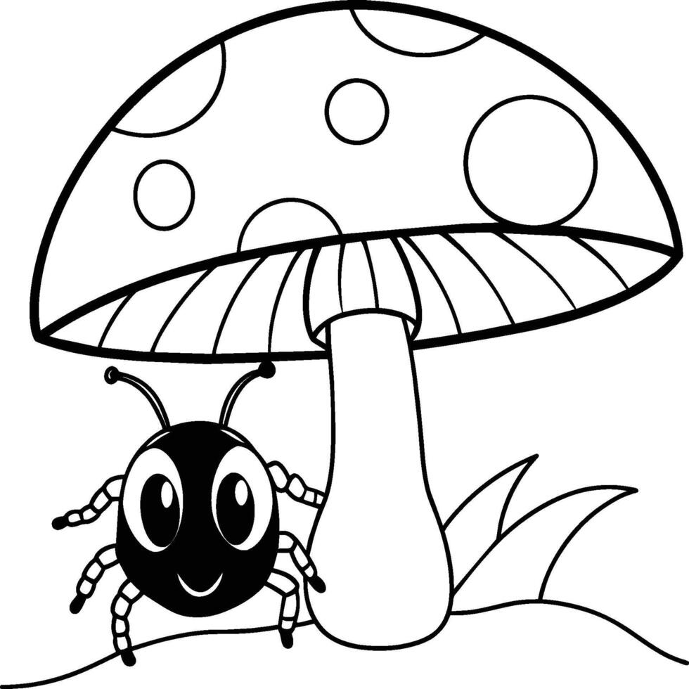 Beetle bug coloring pages. Beetle bug outline for coloring book. Insect line art. vector