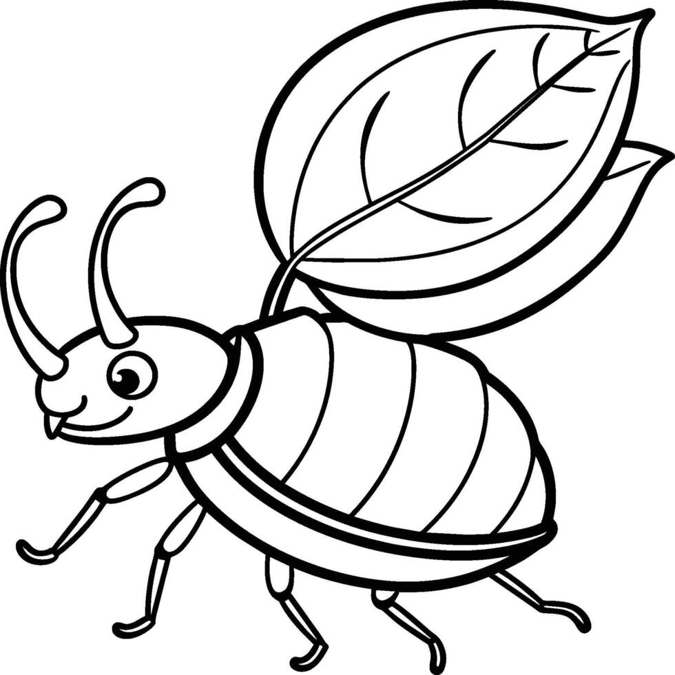 Beetle bug coloring pages. Beetle bug outline for coloring book. Insect line art. vector