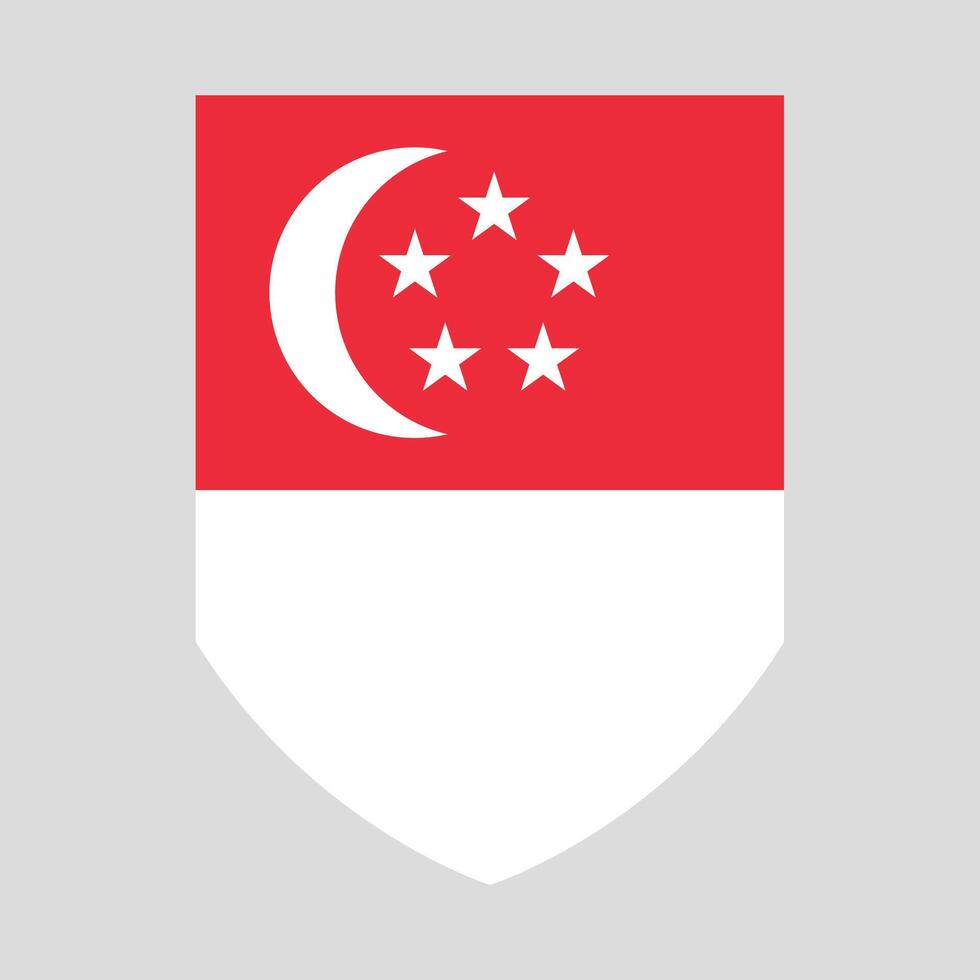 Singapore Flag in Shield Shape Frame vector