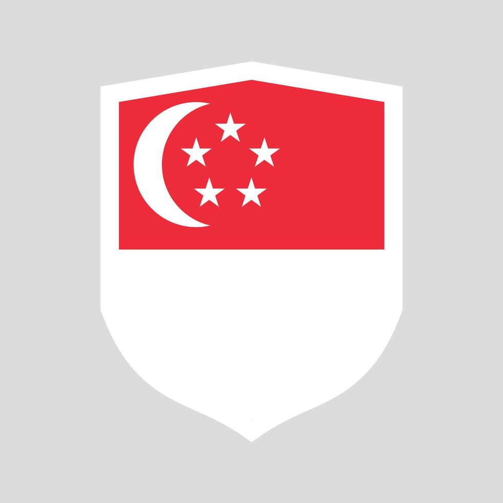 Singapore Flag in Shield Shape Frame vector