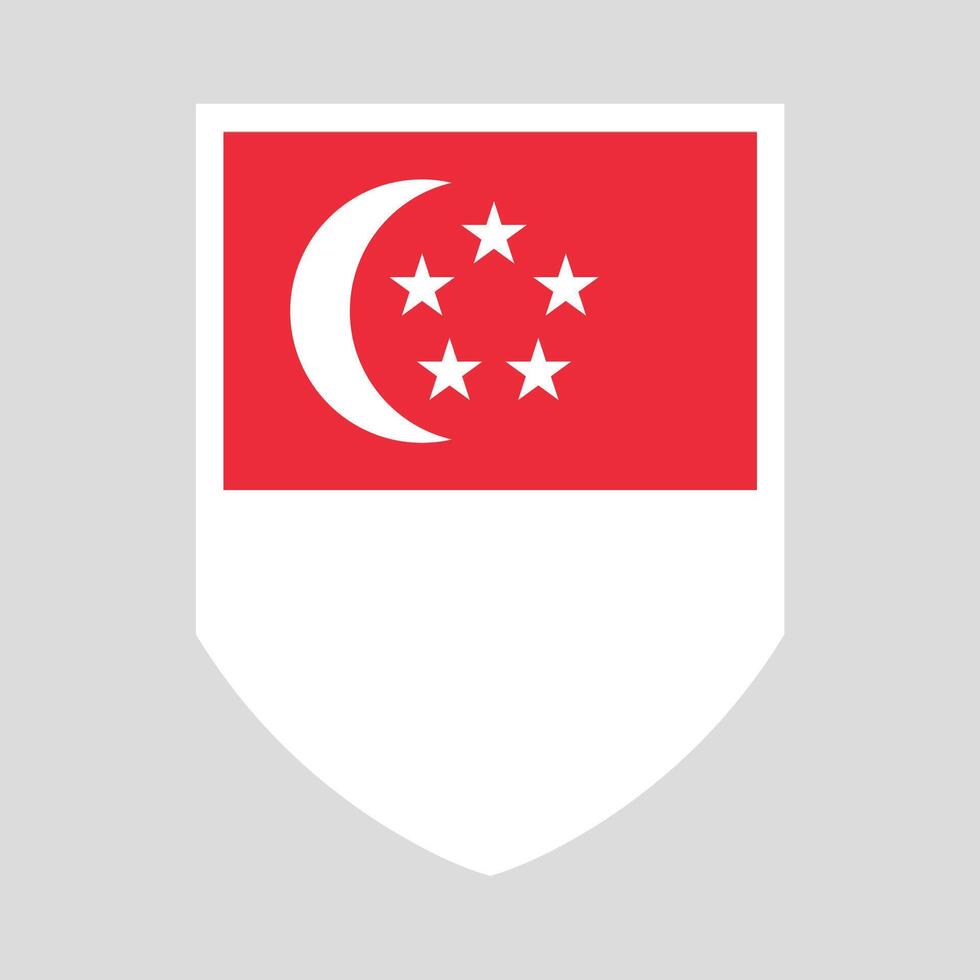 Singapore Flag in Shield Shape Frame vector