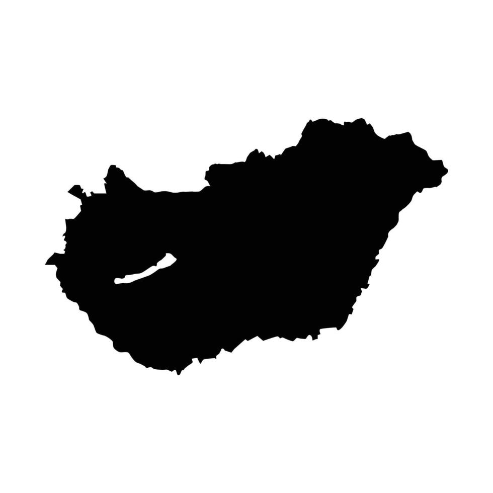 Silhouette map of Hungary vector