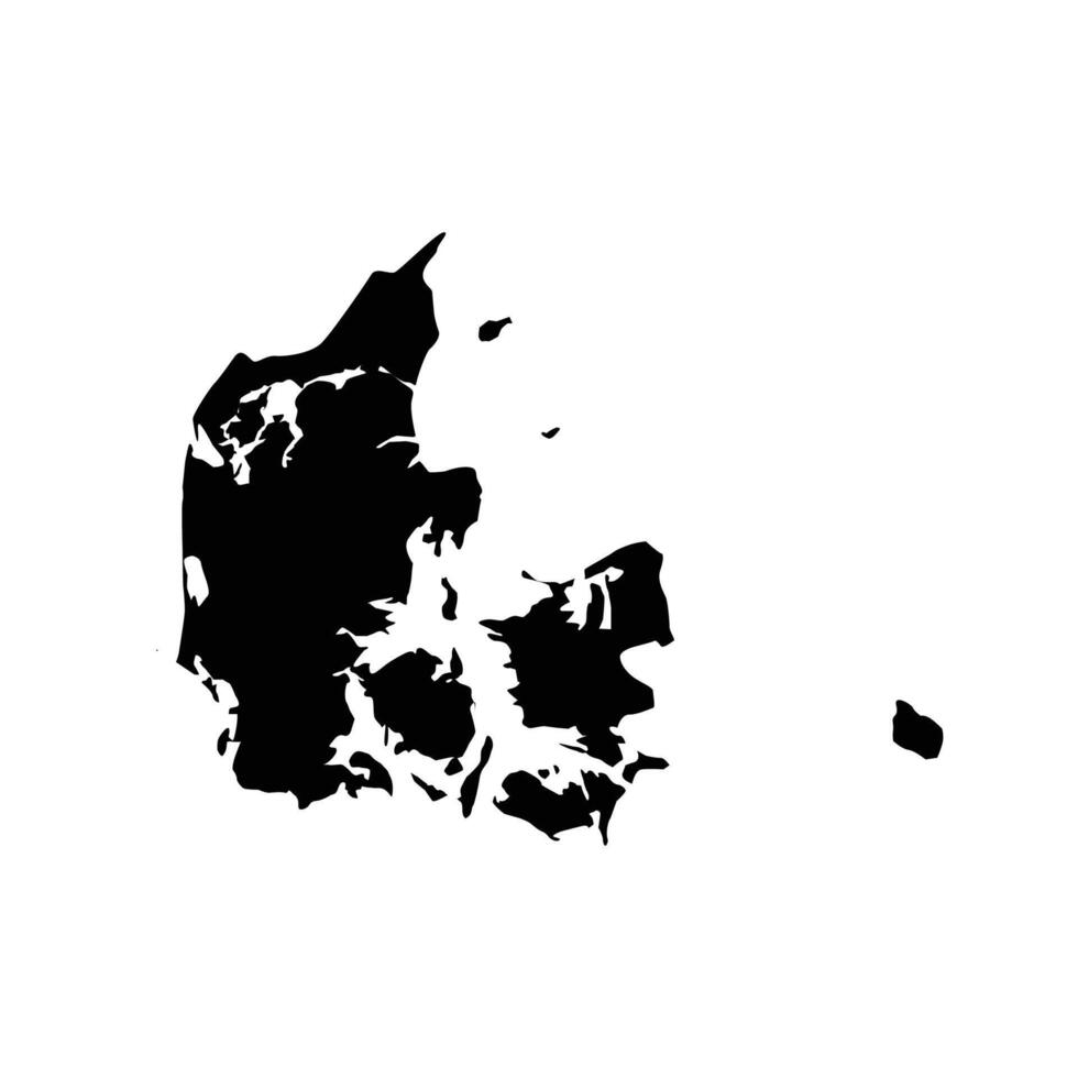 Silhouette map of Denmark vector