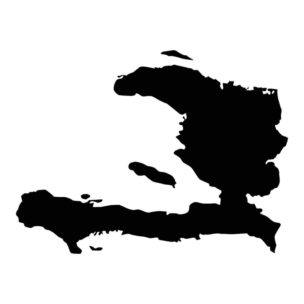 Silhouette map of Haiti vector