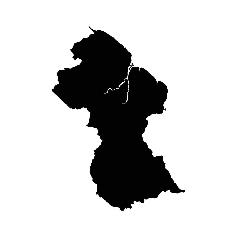 Silhouette map of Guyana vector