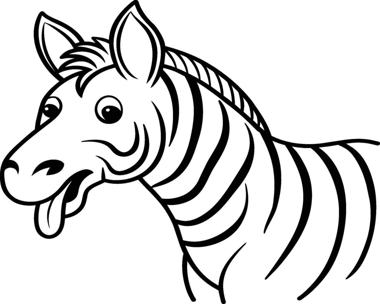 Zebra coloring pages. Zebra Animal outline. Animal line art vector