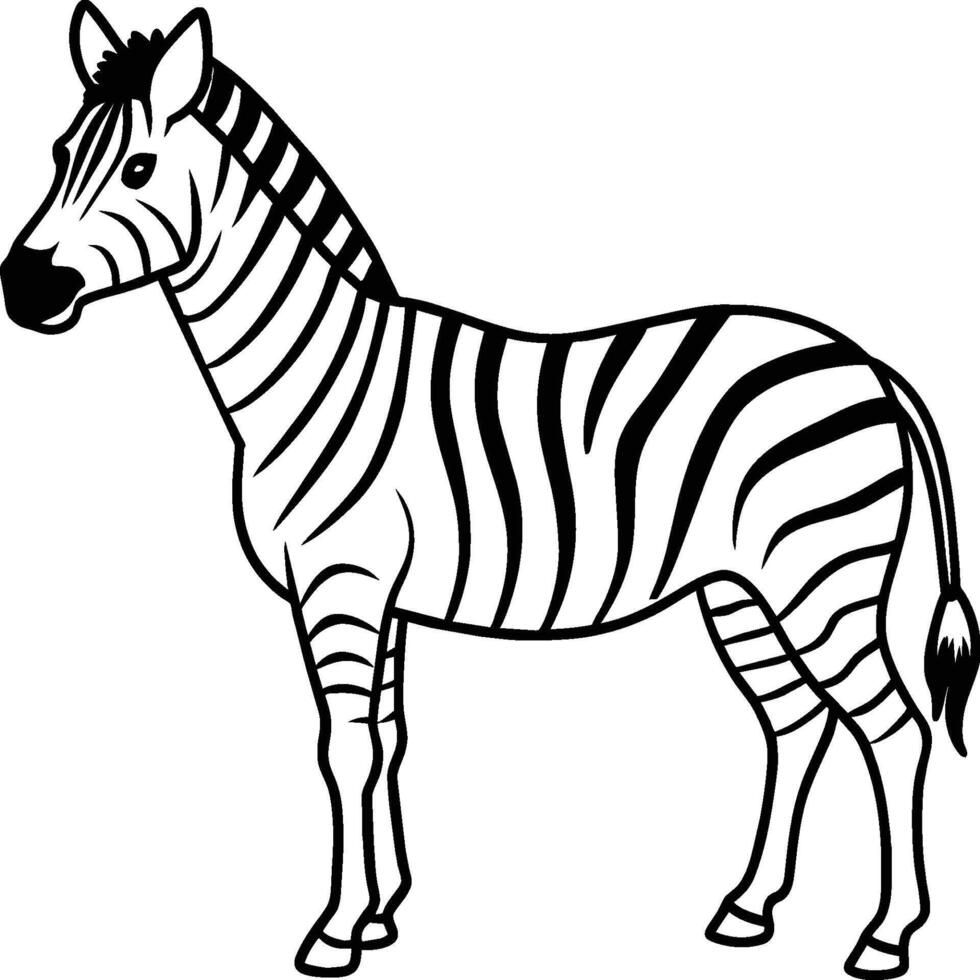 Zebra coloring pages. Zebra Animal outline. Animal line art vector