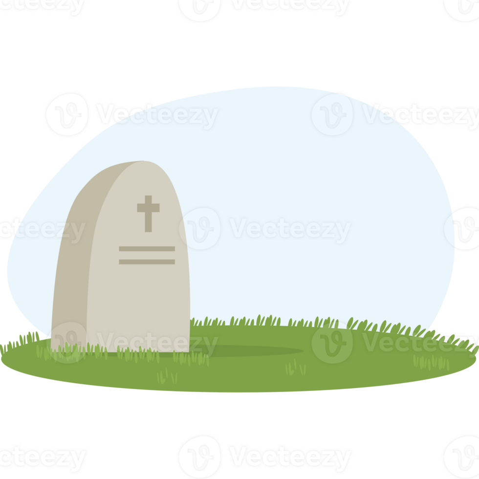 Cemetery. Stone grave in grass png