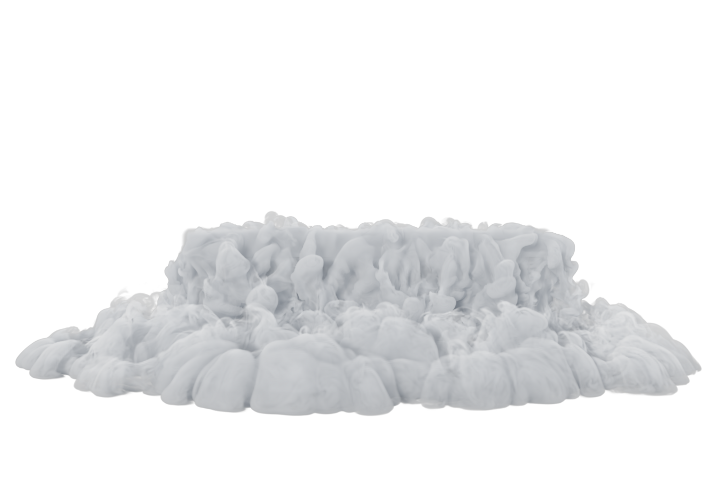 Dry ice smoke with podiums on transparent background png