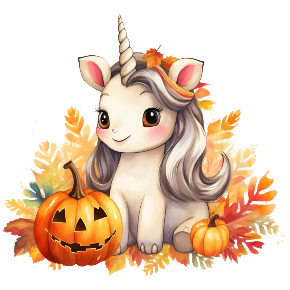 cute unicorn in Halloween day,2d,vintage style,hand draw sketches style,perfect for nursery art png
