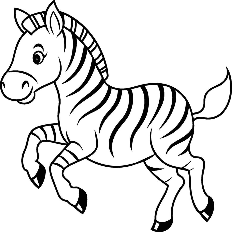 Zebra coloring pages. Zebra Animal outline. Animal line art vector