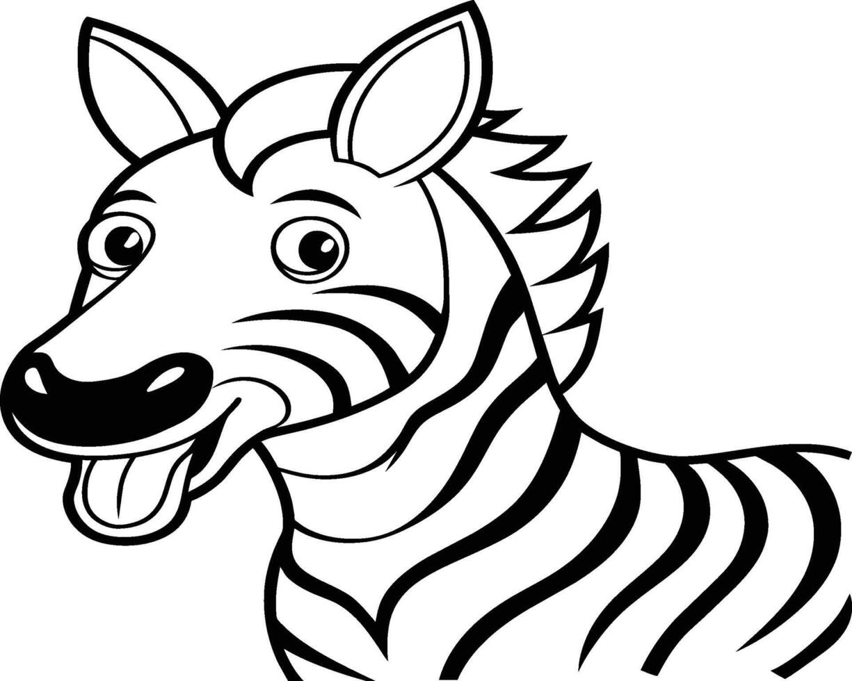 Zebra coloring pages. Zebra Animal outline. Animal line art vector