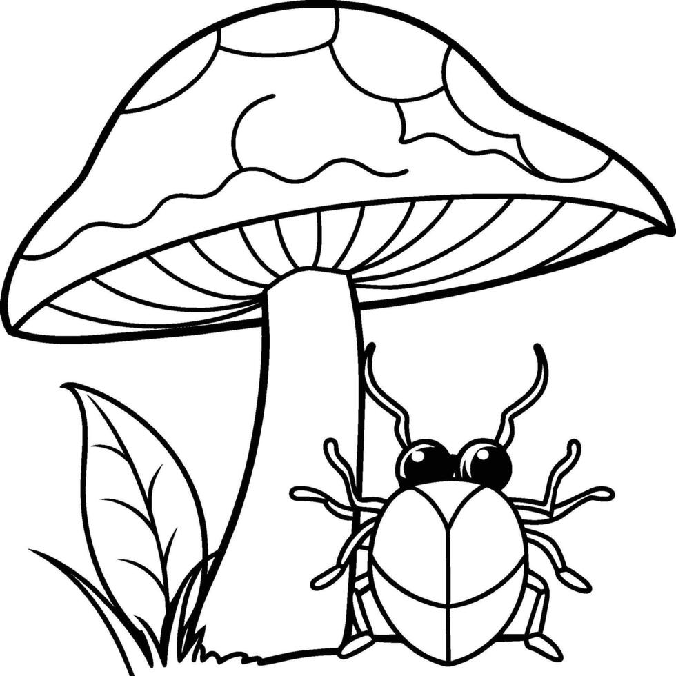 Beetle bug coloring pages. Beetle bug outline for coloring book. Insect line art. vector