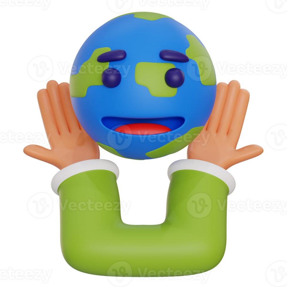 globe in hands 3d png