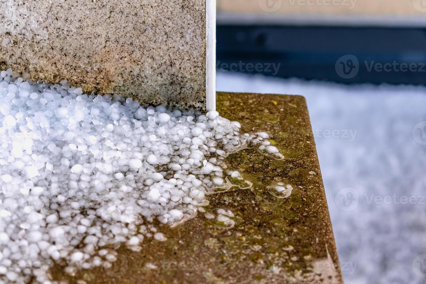 Hail balls in march, natural springtime weather, can cause damages photo