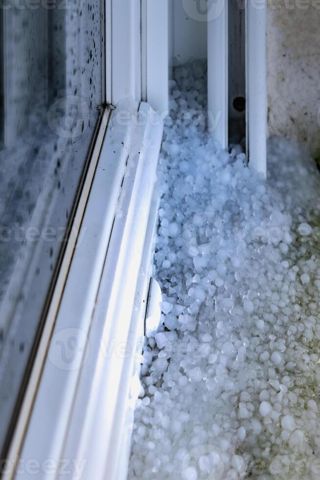 Hail balls in march, natural springtime weather, can cause damages photo