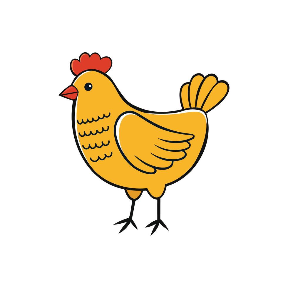 Farm hen chicken illustration vector
