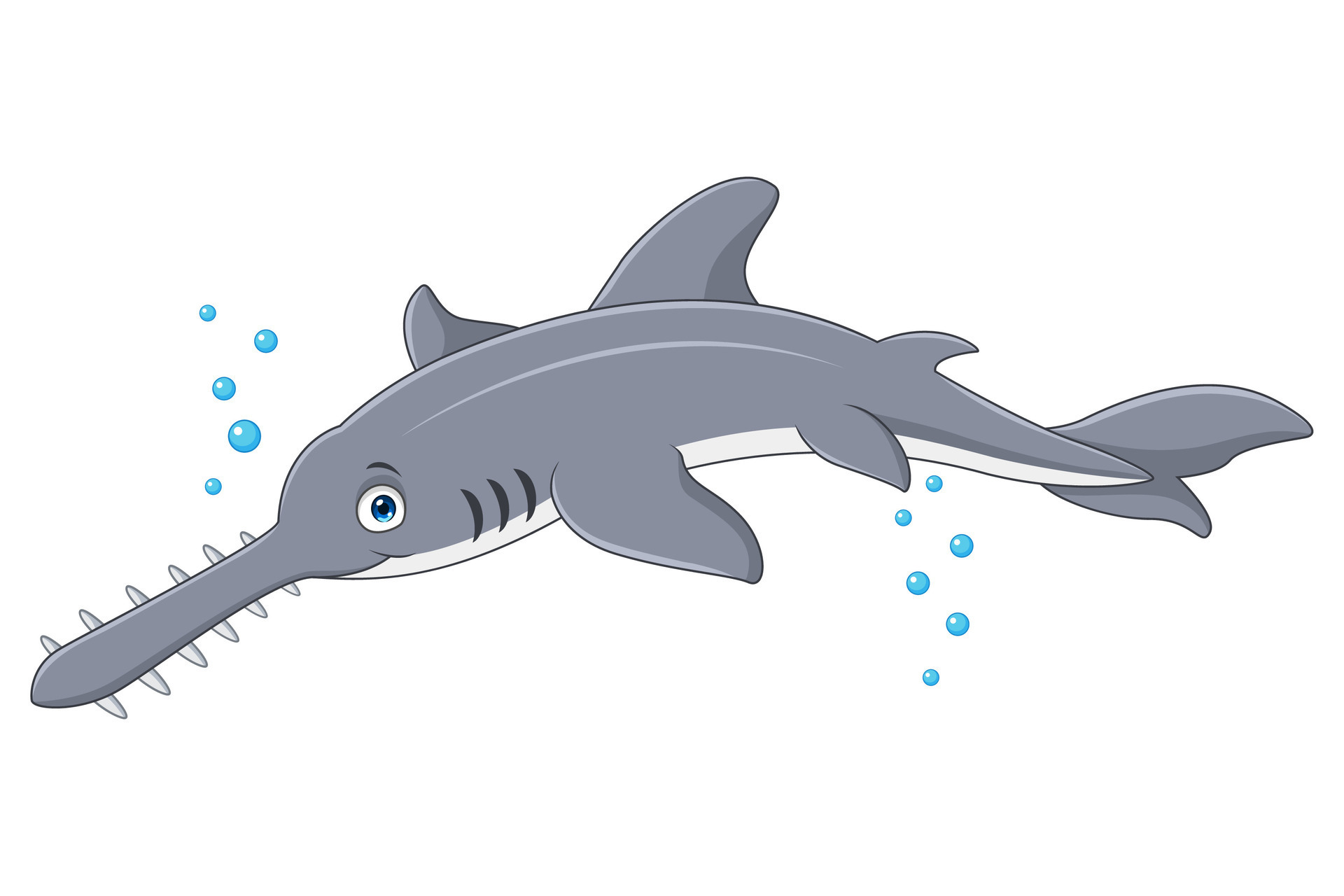 Cartoon saw shark isolated on white background 44779231 Vector Art at