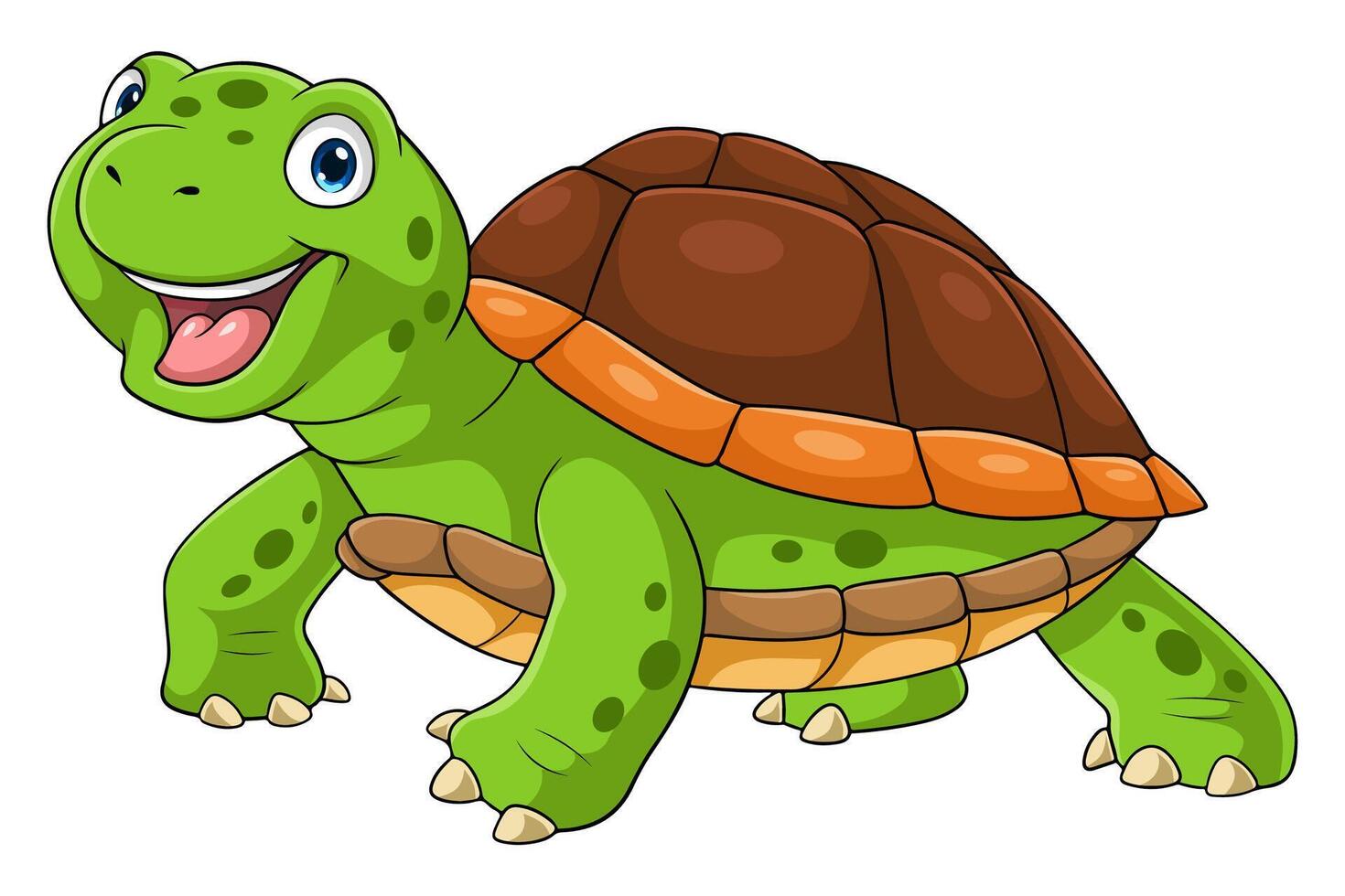 Cartoon funny turtle isolated on white background vector