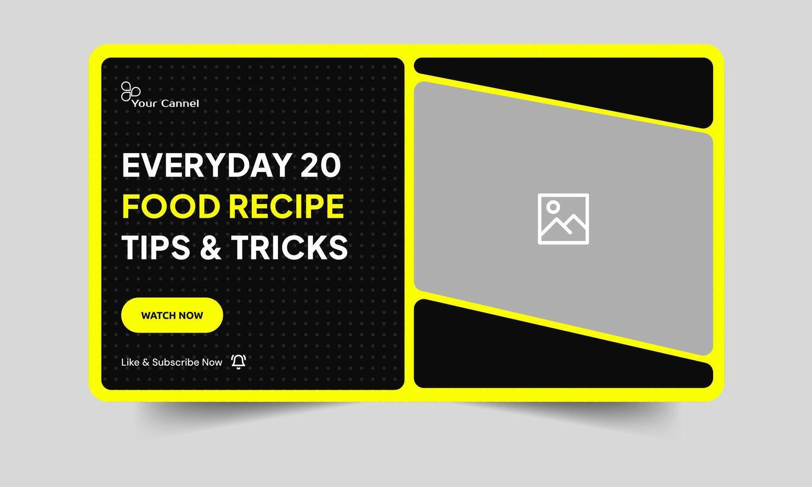 Fully editable food recipe tips and tricks thumbnail banner design, daily food items recipe cover banner design vector