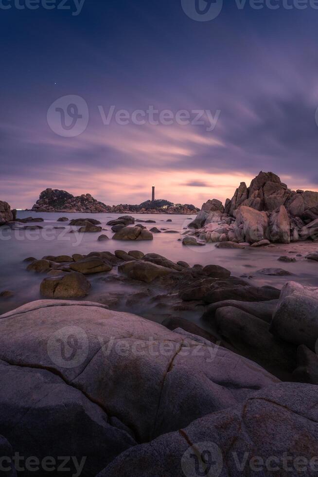 ke Georgia playa a mui nordeste, phan ladrón, binh tuan, Vietnam. ke Georgia capa o faro es el más favorito destino para visitantes a la soldado americano, binh Thuan provincia. foto