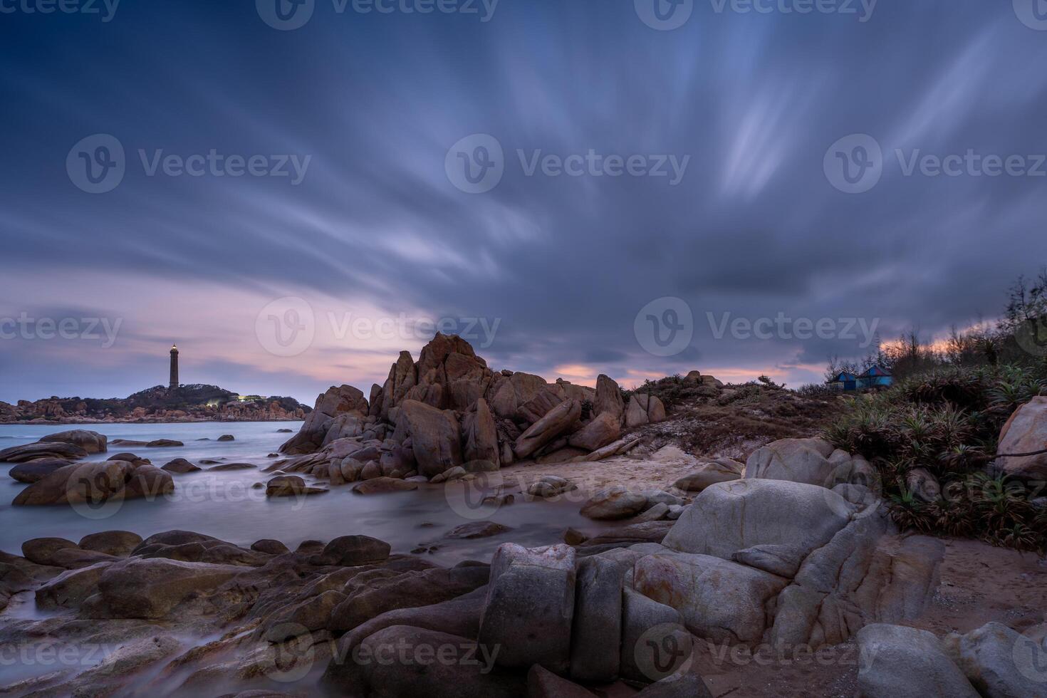 ke Georgia playa a mui nordeste, phan ladrón, binh tuan, Vietnam. ke Georgia capa o faro es el más favorito destino para visitantes a la soldado americano, binh Thuan provincia. foto