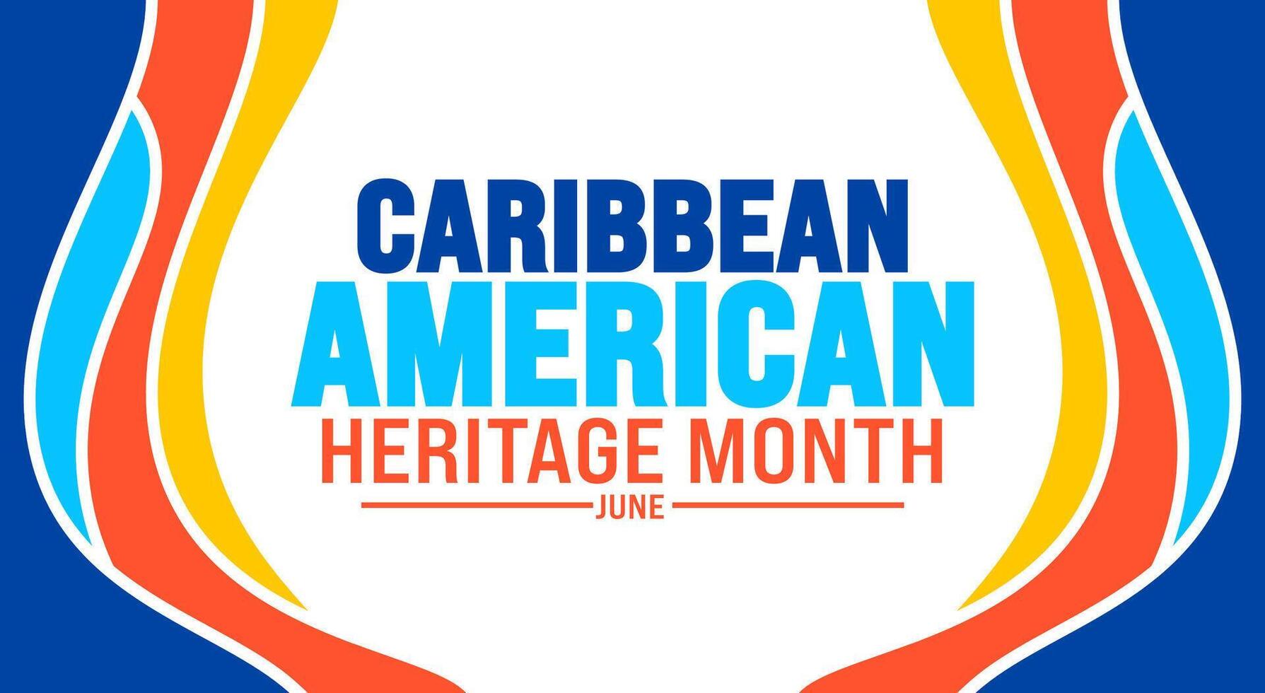 June is Caribbean American Heritage Month palm tree background template. Holiday concept. use to background, banner, placard, card, and poster design template with text inscription vector