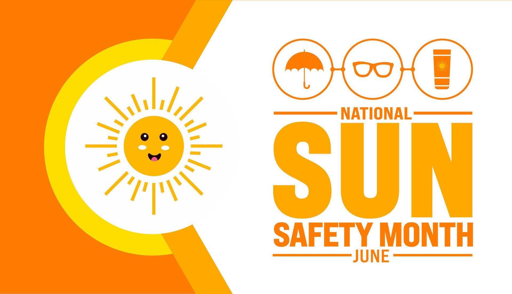 June is National Sun Safety Month background template. Holiday concept. use to background, banner, placard, card, and poster design template with text inscription and standard color. vector